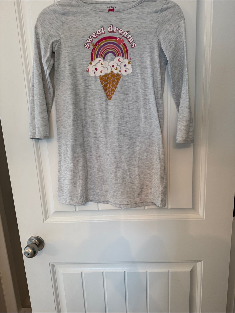 Carter's Light Grey Sleepdress with Rainbow Ice Cream Graphic